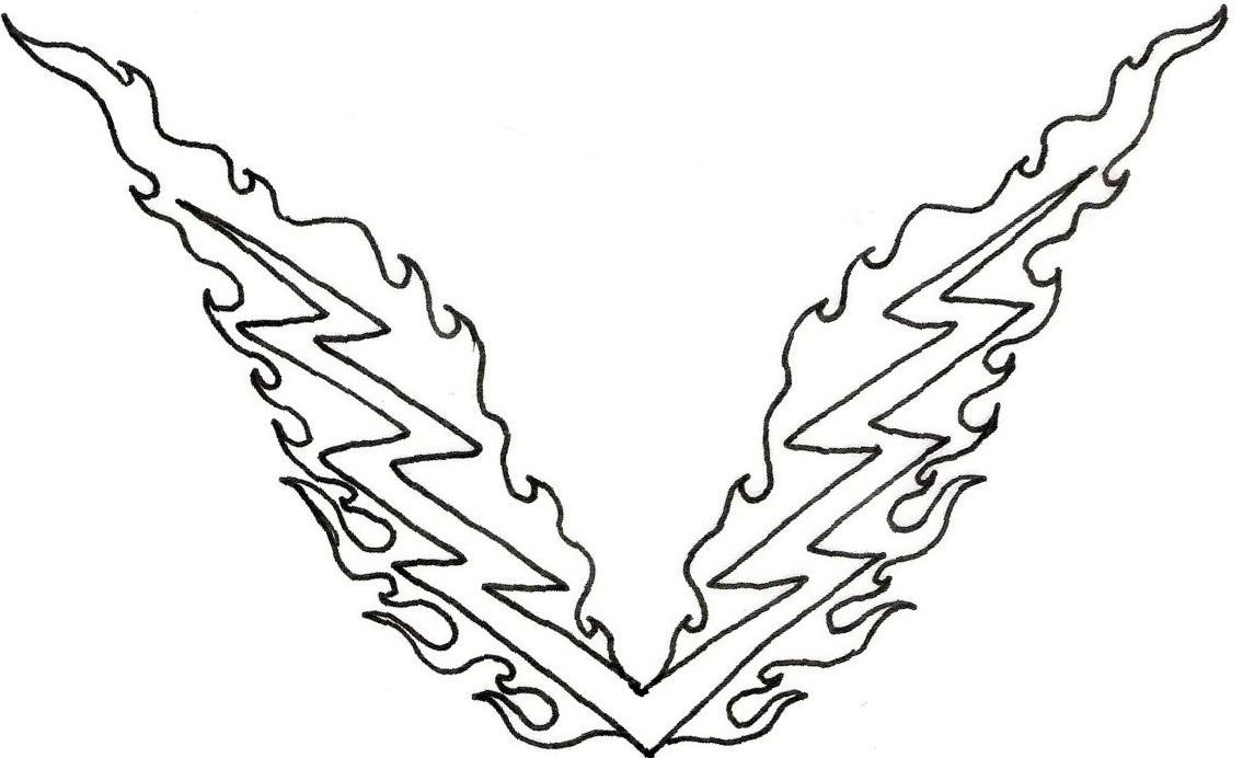 Studying simple lightning bolt coloring page for kids free