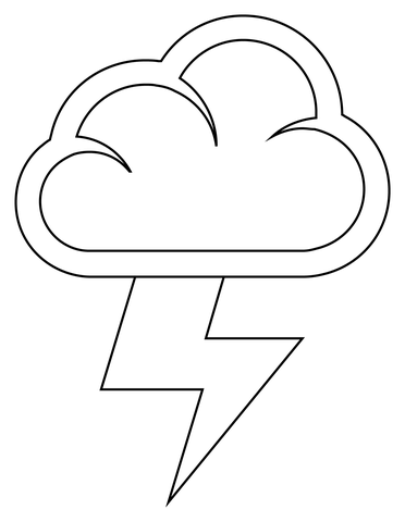 Cloud with lightning coloring page free printable coloring pages