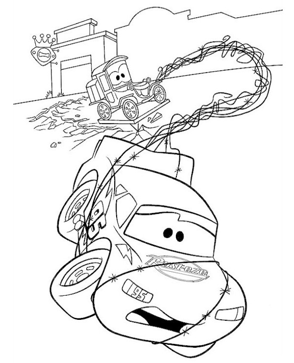 Tow mater and mcqueen free coloring page