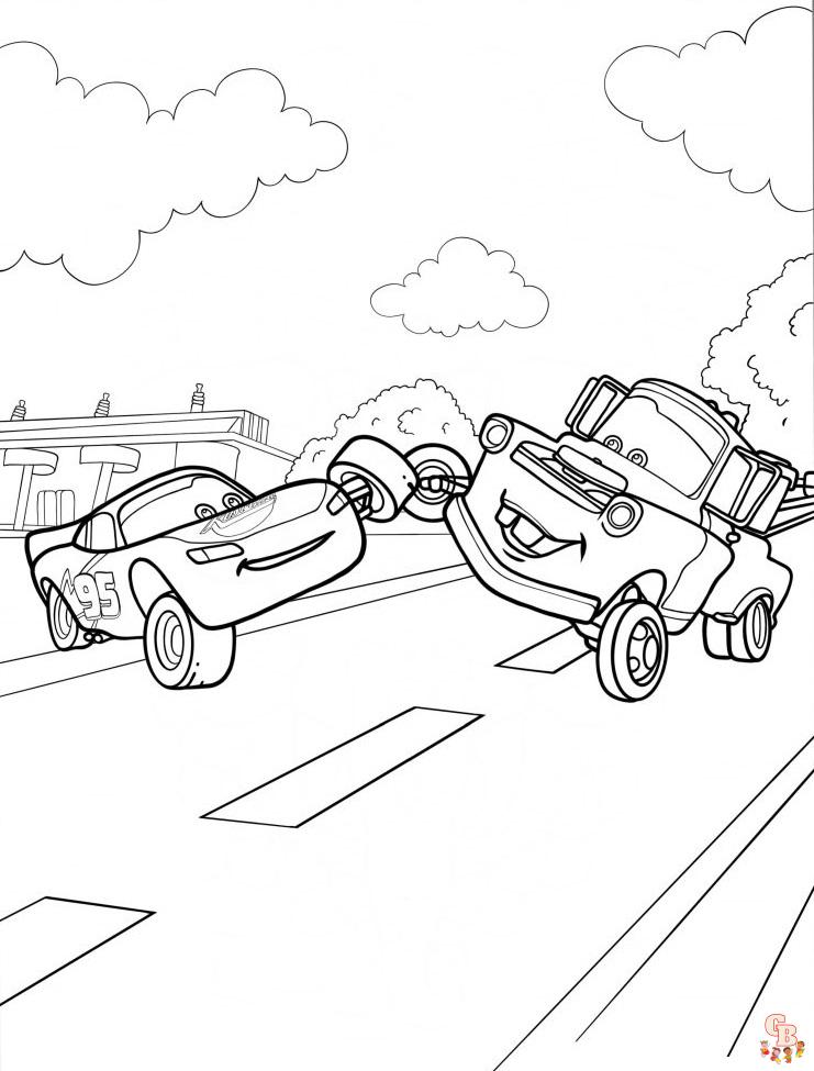 Find the cute tow mater coloring pages online