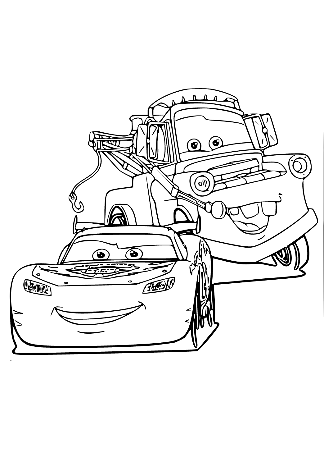 Free printable cars lightning mcqueen and mater coloring page sheet and picture for adults and kids girls and boys