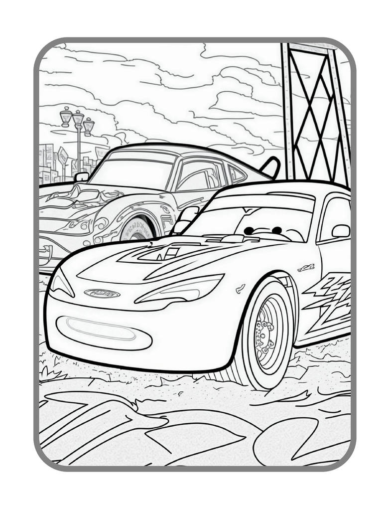 Cars coloring pages in premium quality by coloringbooksart on