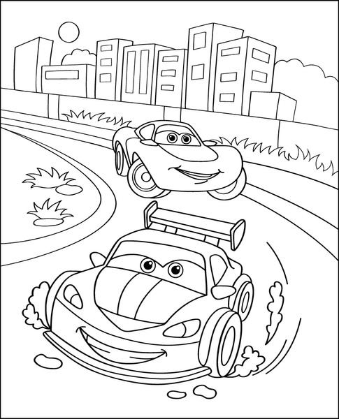 Thousand cars coloring book royalty