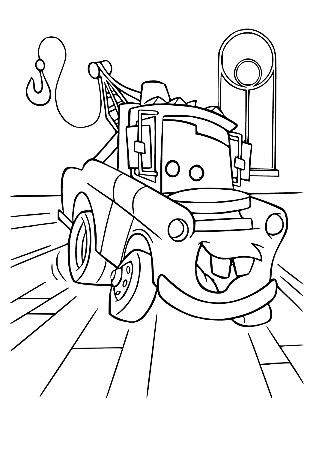 Free printable cars friend coloring page for adults and kids