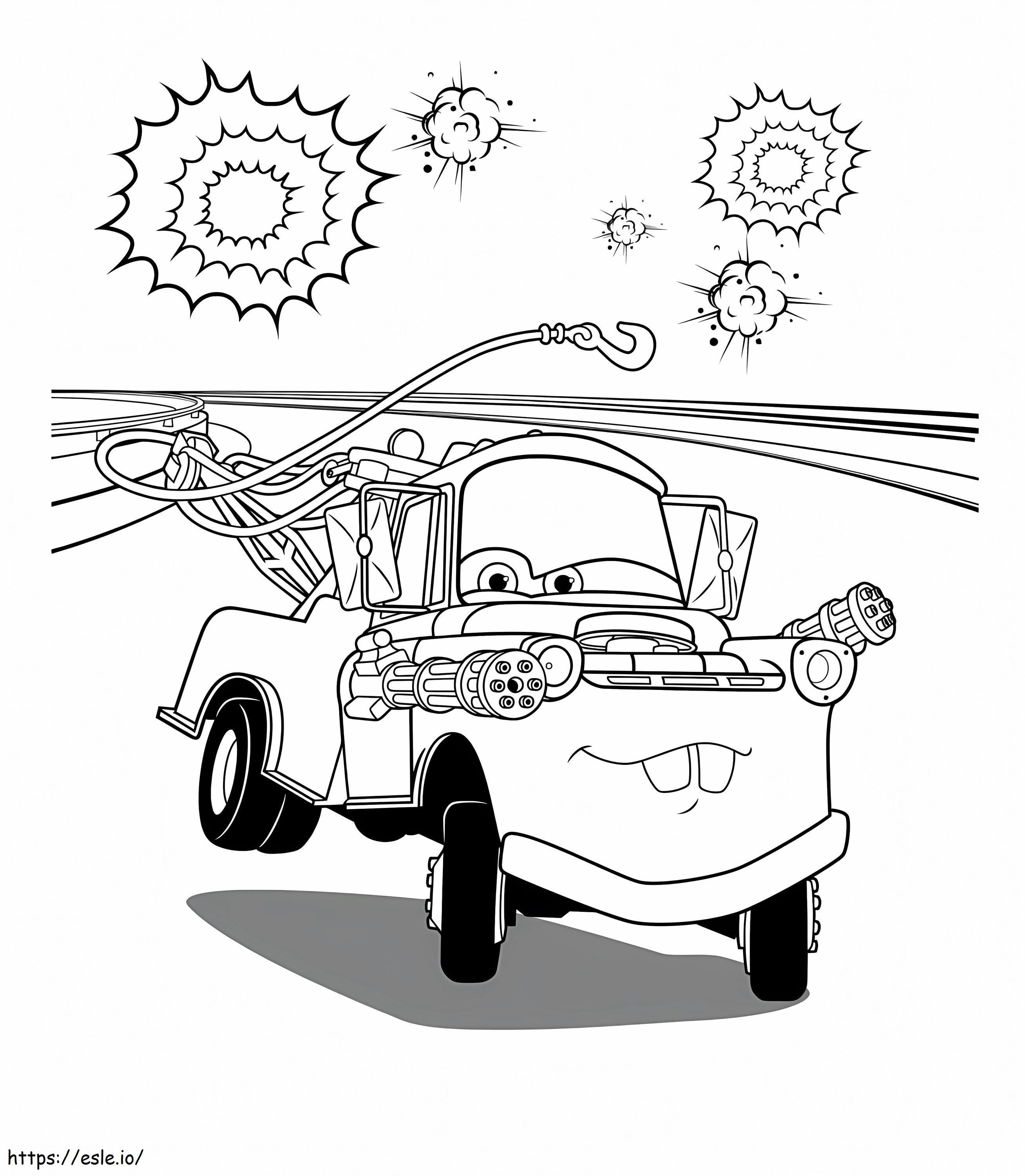 Disney cars tow mater coloring page