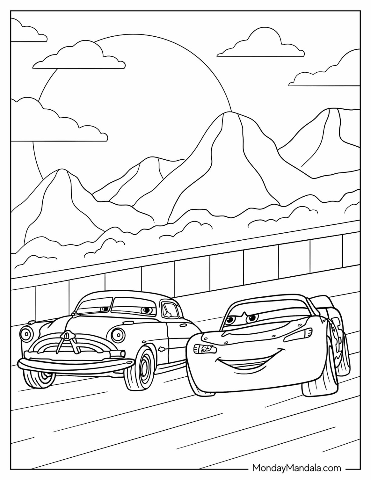 Disney cars coloring pages free pdf printables