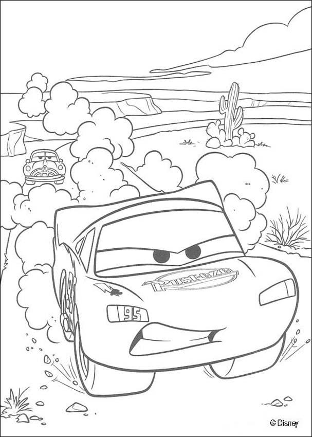 Lightning mcqueen racing coloring pages