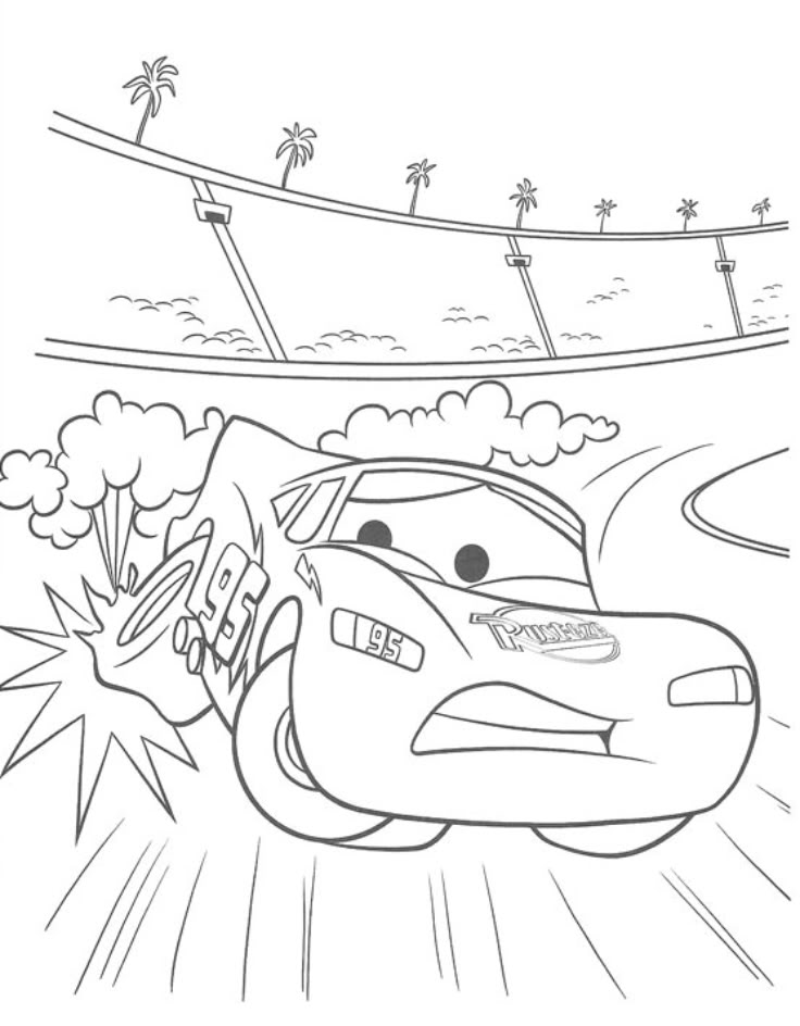 Free printable lightning mcqueen coloring pages for kids