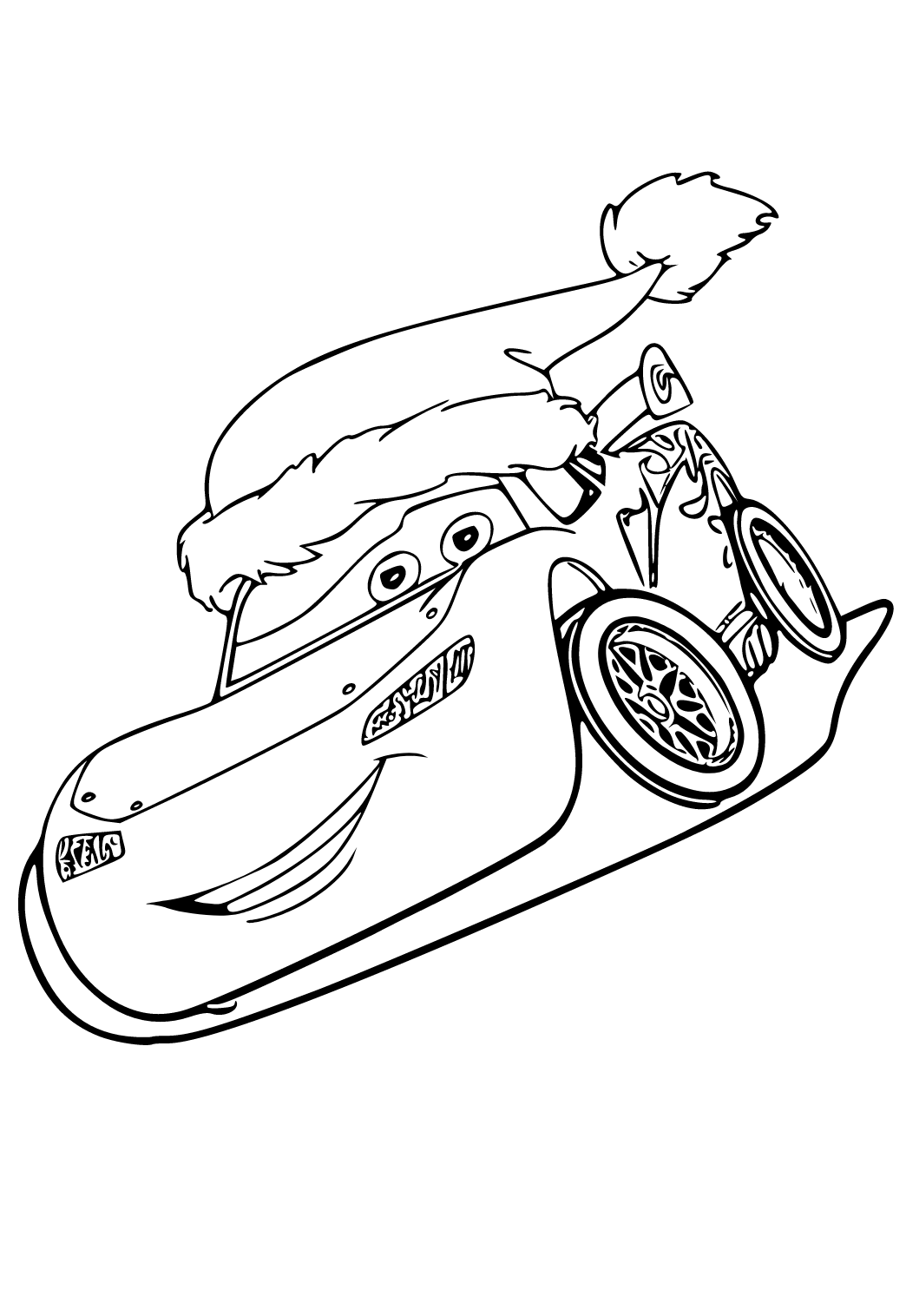 Free printable lightning mcqueen new year coloring page sheet and picture for adults and kids girls and boys