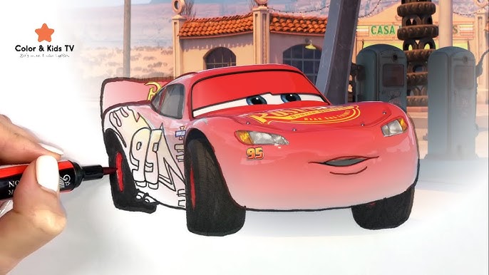 Coloring christmas lightning mcqueen