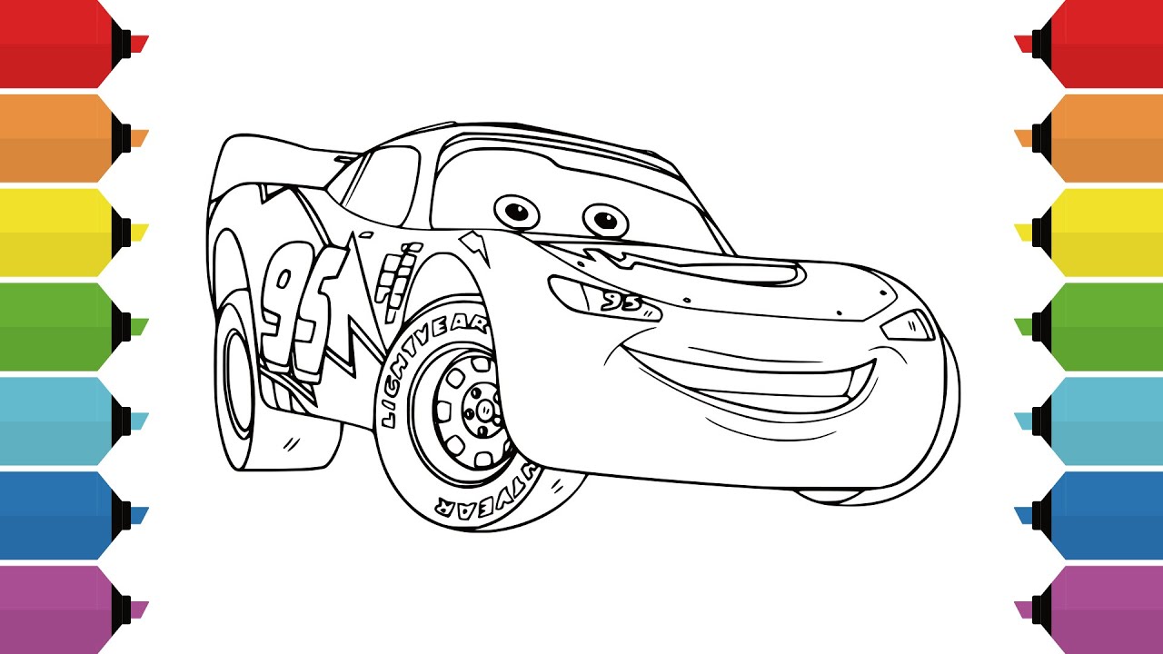 Coloring lightning cqueen disney pixar cars coloring page