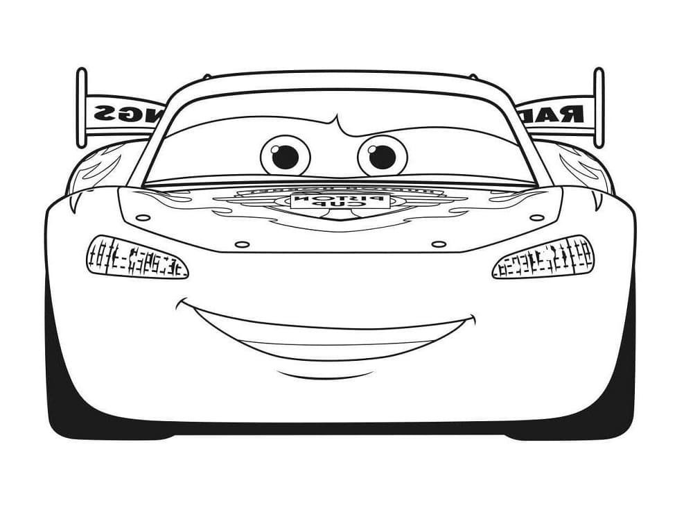 Lightning mcqueen from disne pixar coloring page