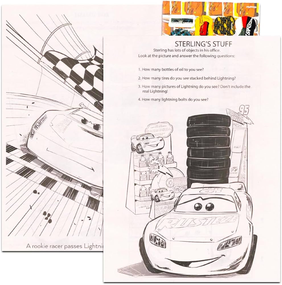 Disney cars and trucks coloring book set for toddlers
