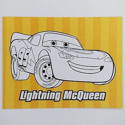 Cars coloring book postcard lightning mcqueen disney pixar x