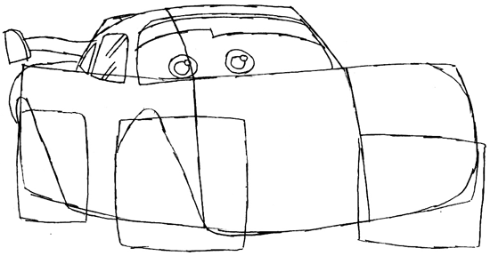 How to draw lightning mcqueen from disney cars movie lesson