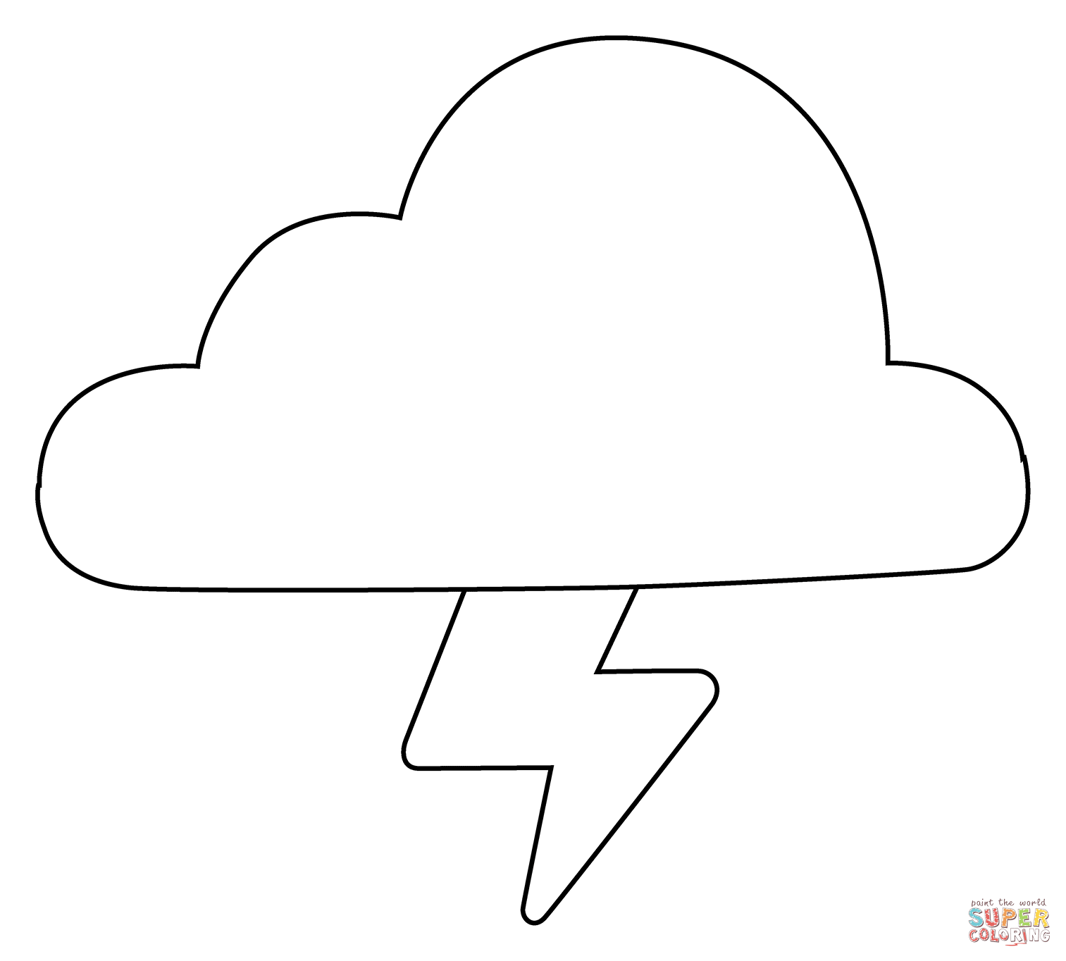 Cloud with lightning emoji coloring page free printable coloring pages