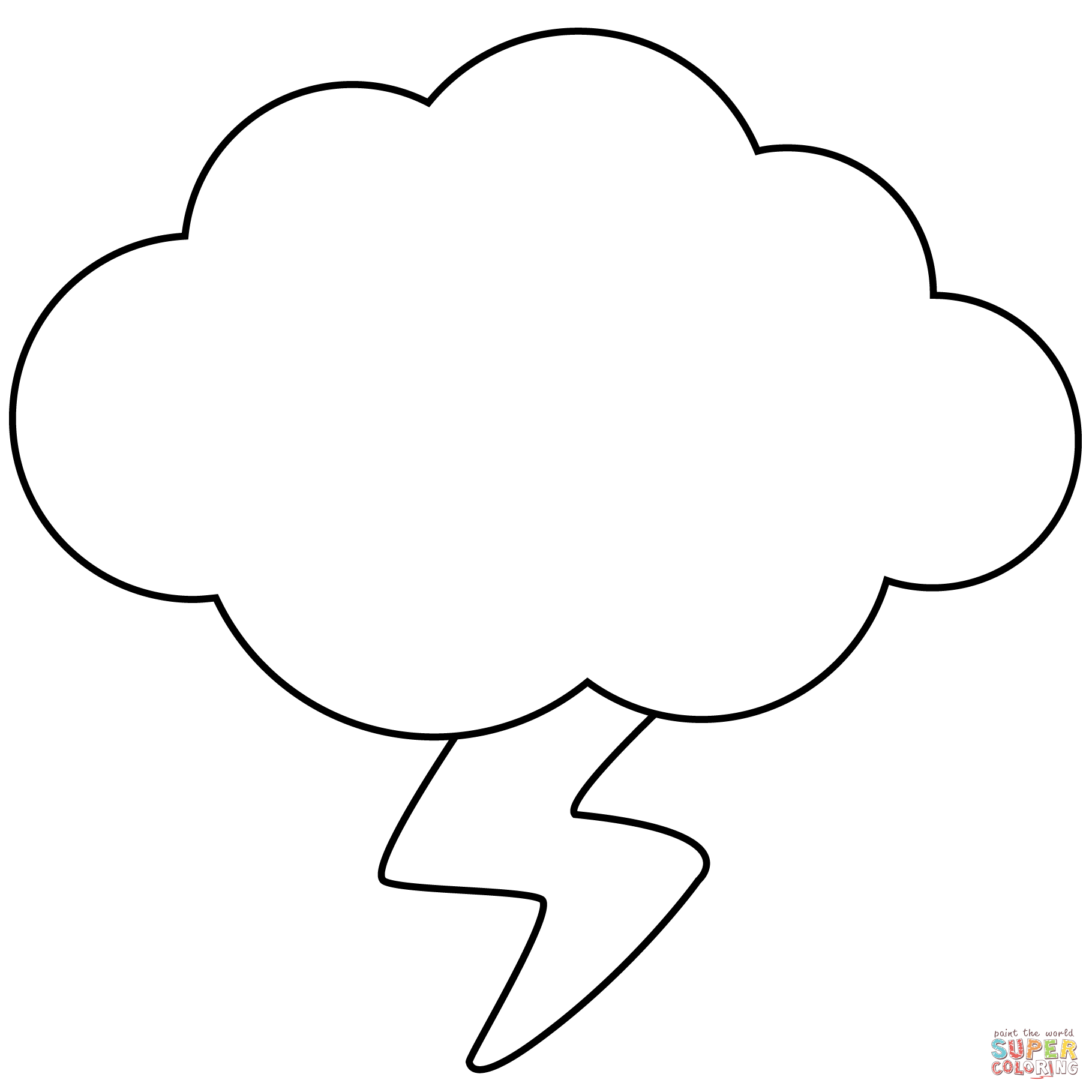 Cloud with lightning emoji coloring page free printable coloring pages