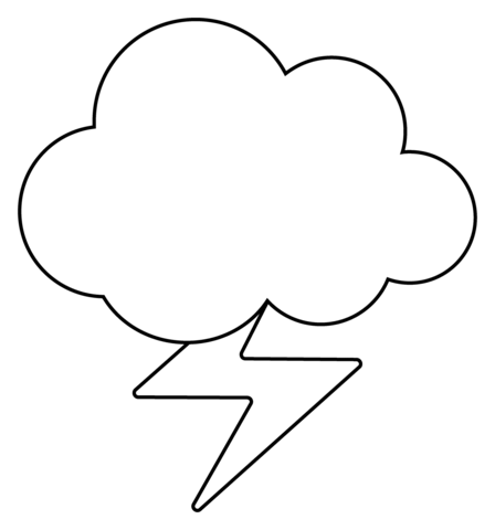 Cloud with lightning emoji coloring page free printable coloring pages