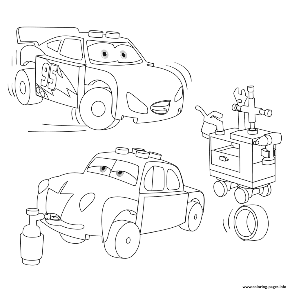 Lego juniors lightning mcqueen and junior coloring page printable cars coloring pages disney coloring pages coloring pages