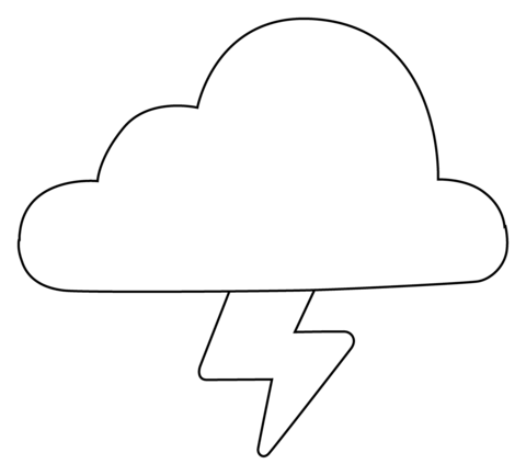 Cloud with lightning emoji coloring page free printable coloring pages