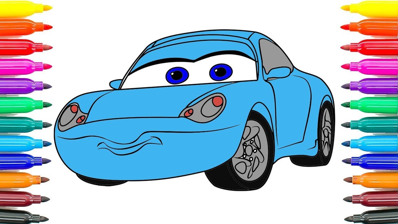 How to drewing cars sally coloring pages for kids how to paint cars sally funny coloring book