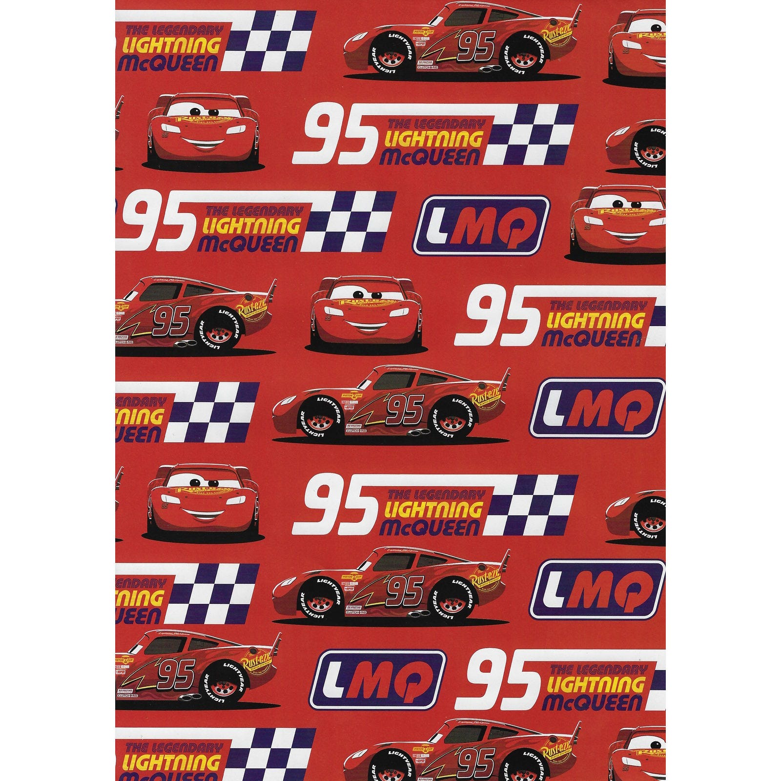 Lightning mcqueen wrapping paper sheet cars boys birthday party supplies