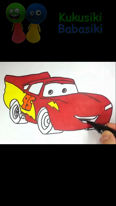 Ðð how to draw and color lightning mcqueen with color sand kids art tutorial