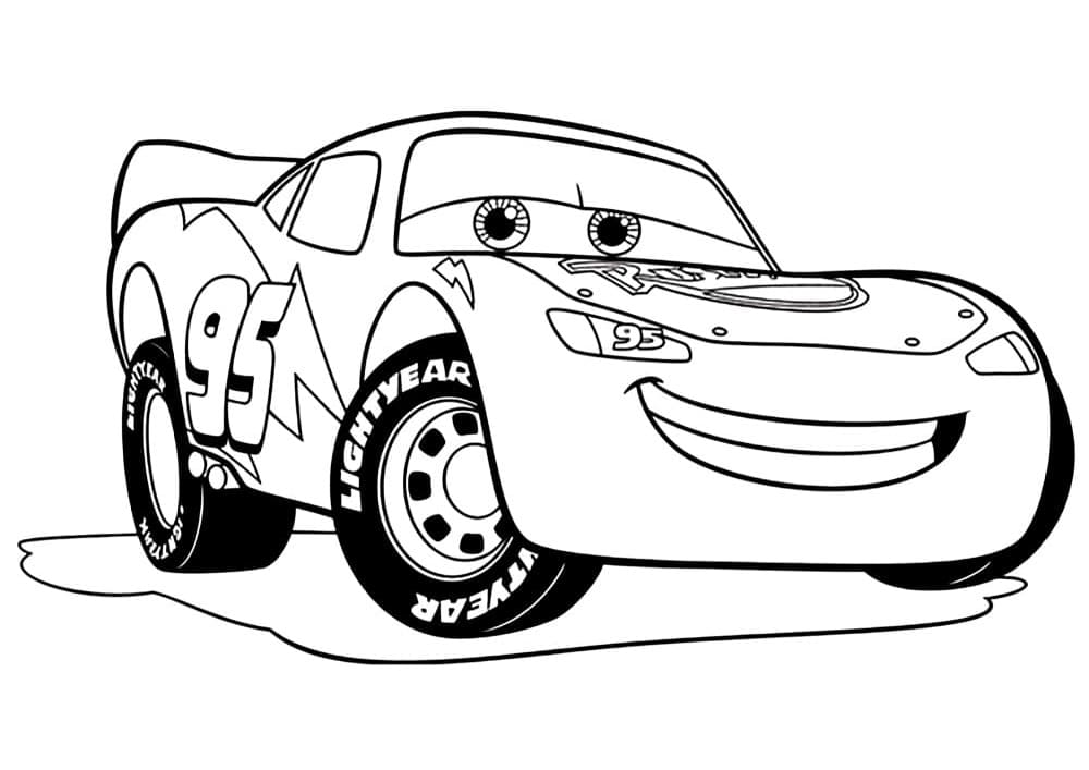 Disney lightning mcqueen coloring page