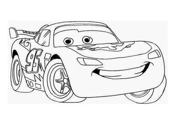 Disney car lightning mcqueen coloring page