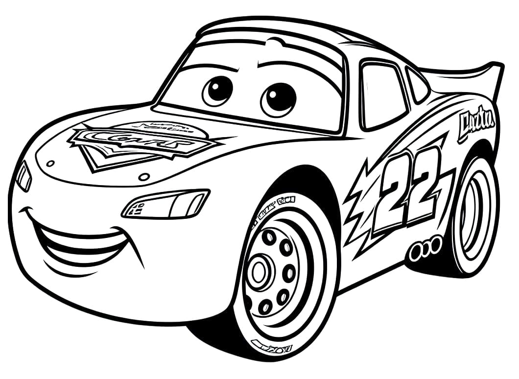 Cute lightning mcqueen image coloring page