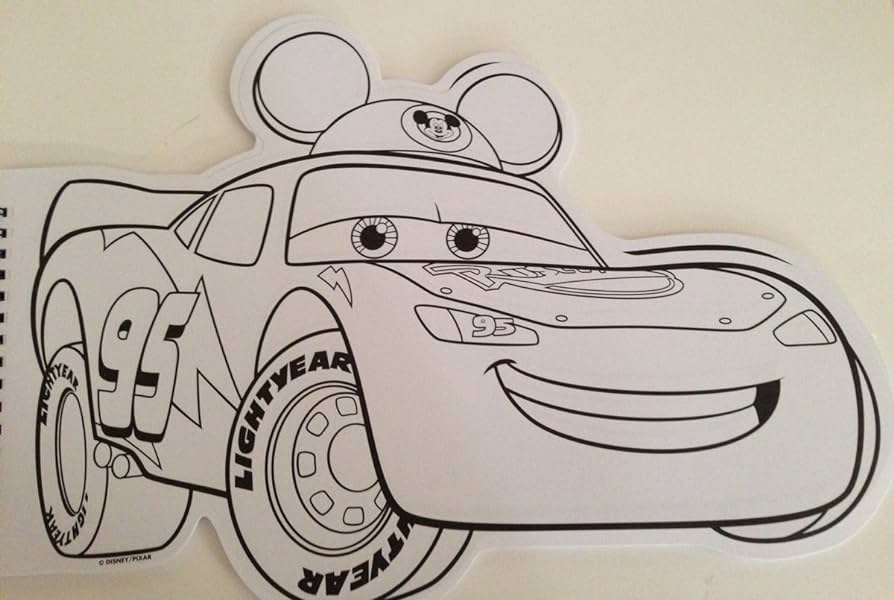 Disney parks cars lightning mcqueen notepad and coloring book by disney books