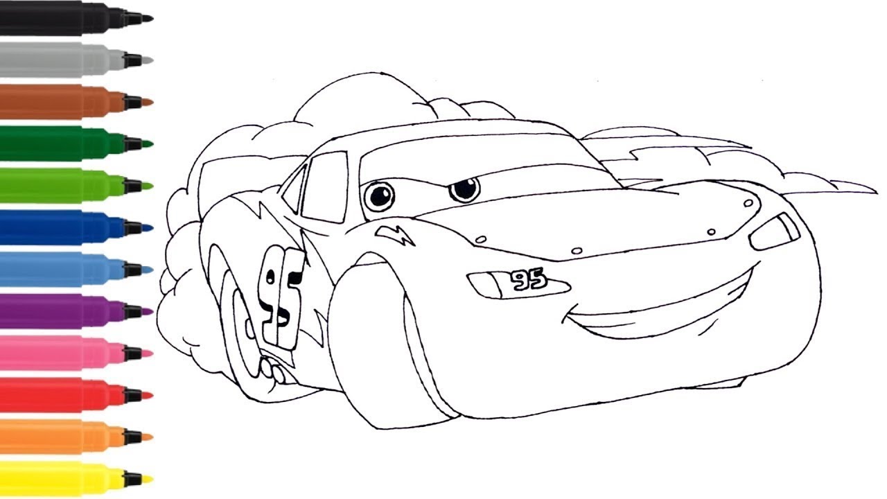 Car lightning cqueen drawing coloring pages