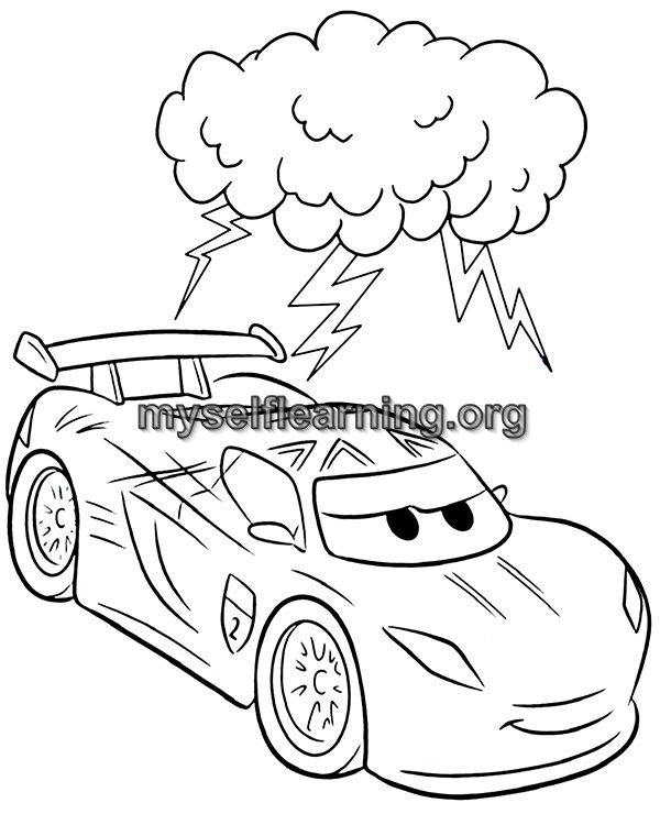 Cars cartoon coloring sheet instant download