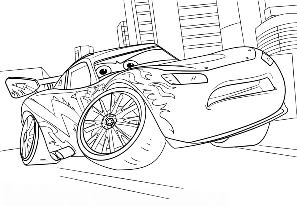 Cool car lightning mcqueen coloring page