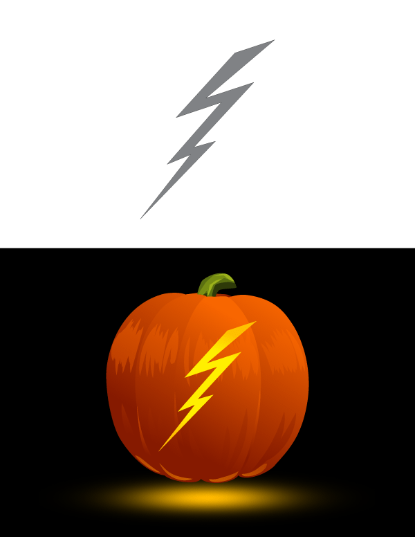 Printable lightning bolt pumpkin stencil