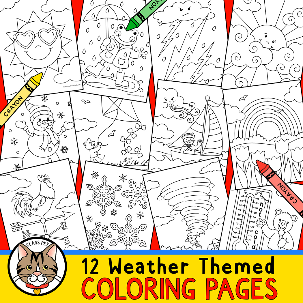 Weather coloring pages made by teachers