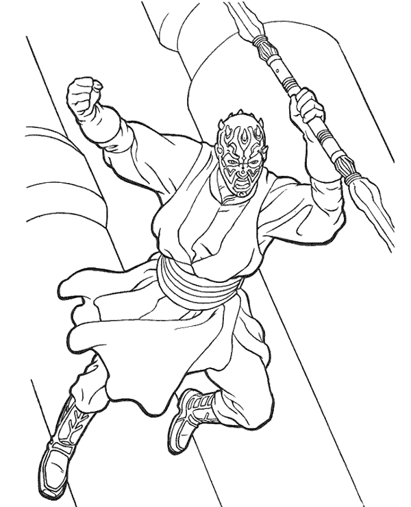 Darth maul attack coloring page