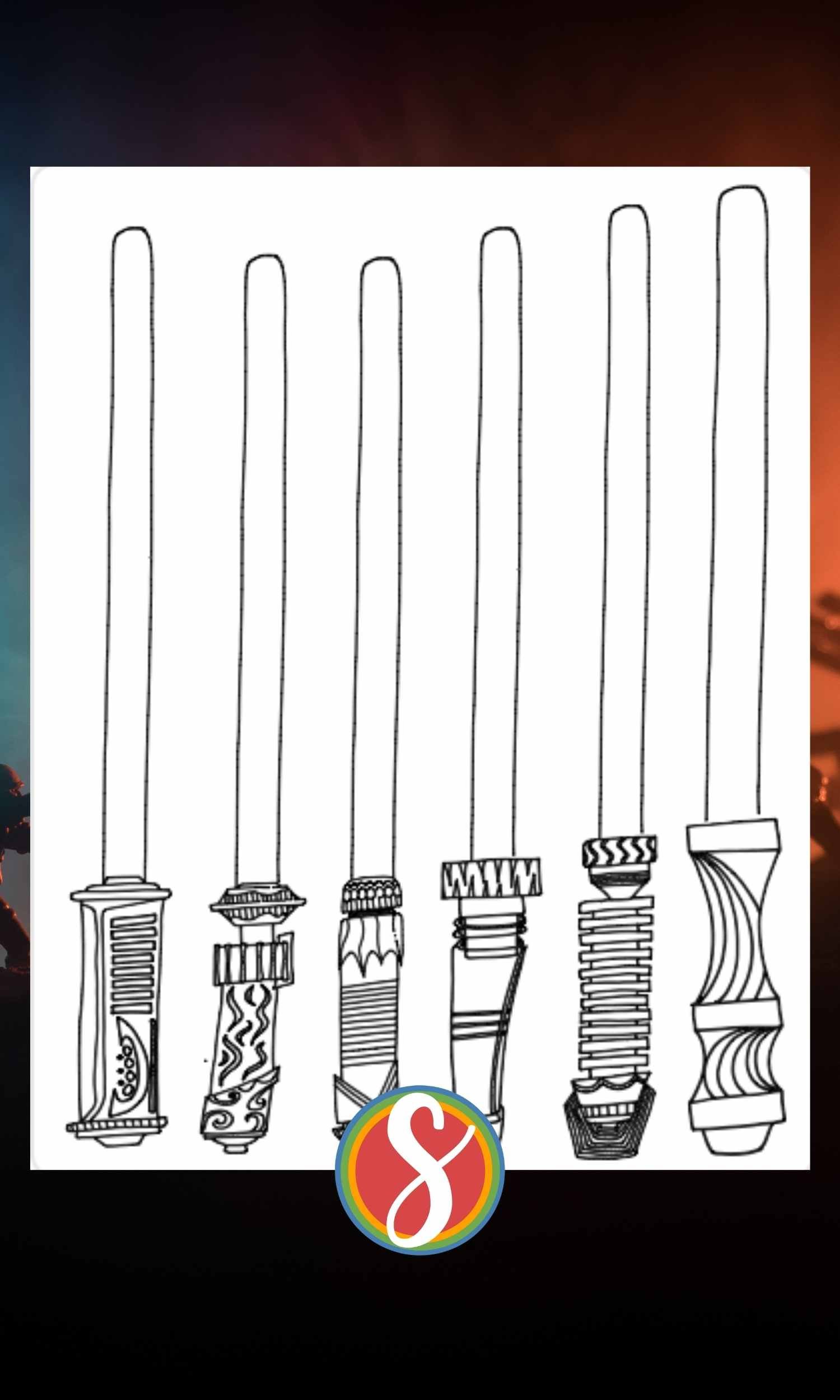 Free lightsaber coloring page â stevie doodles