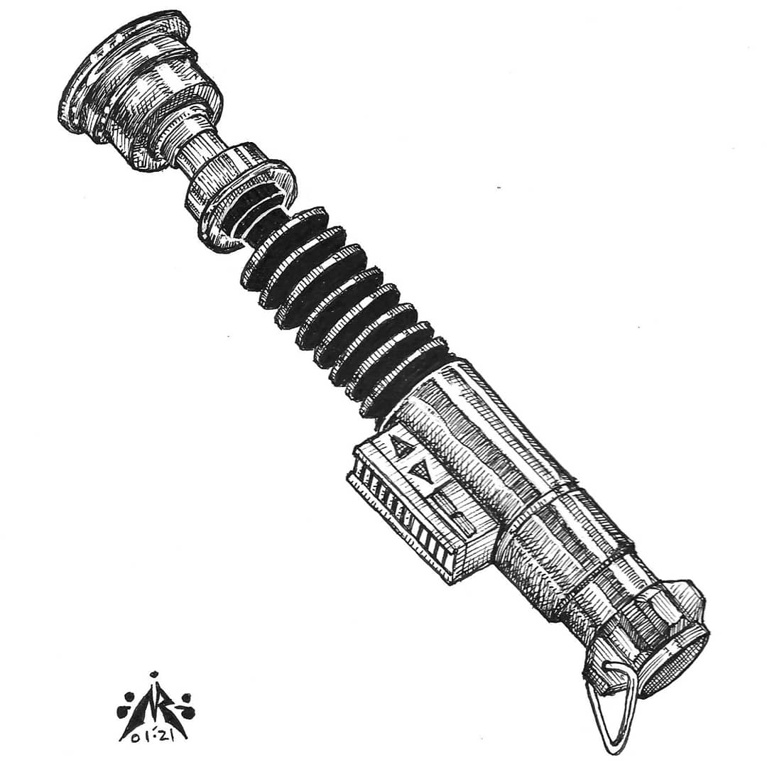 Lukes lightsaber drawn by me with pen ink ig nrdoggy rstarwarsart