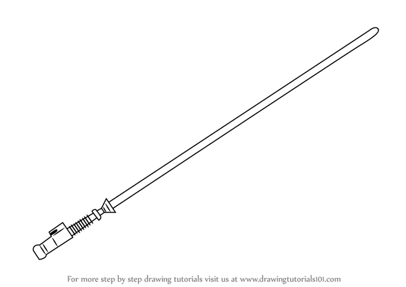 How to draw lightsaber from star wars star wars step by step