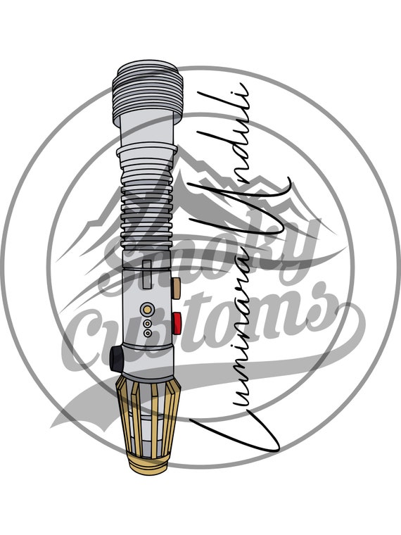 Luminara unduli hand drawn lightsaber colored ready to cut and print svg png jpg