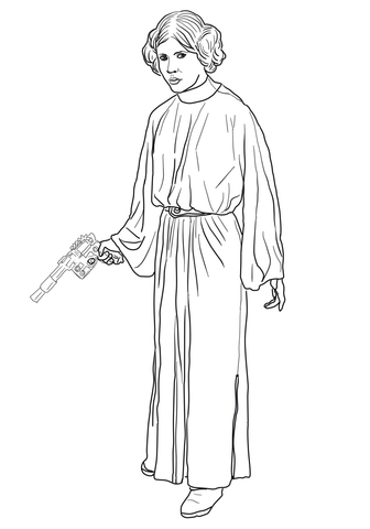 Princess leia coloring page free printable coloring pages