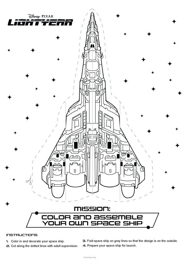 Lightyear coloring pages and family activities