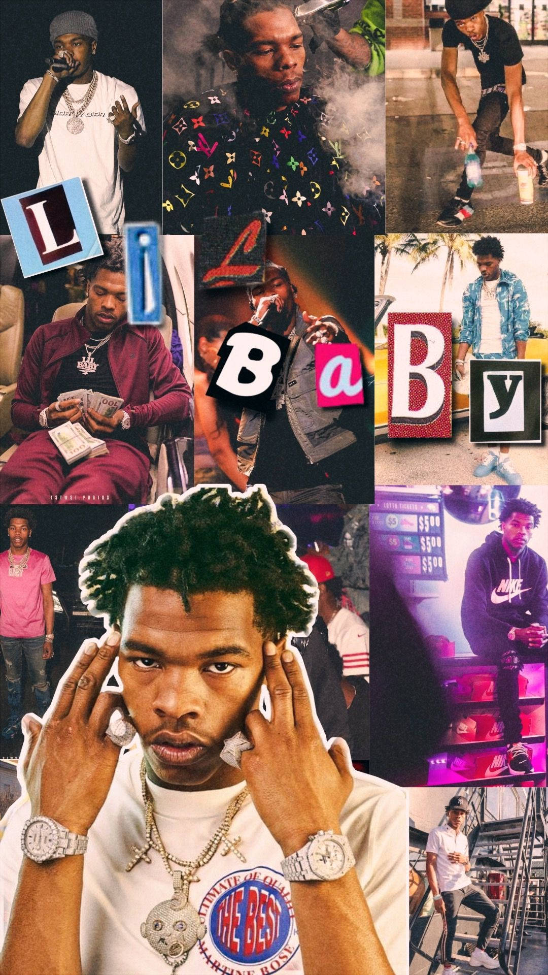 Download lil baby collage photograph poster wallpaper