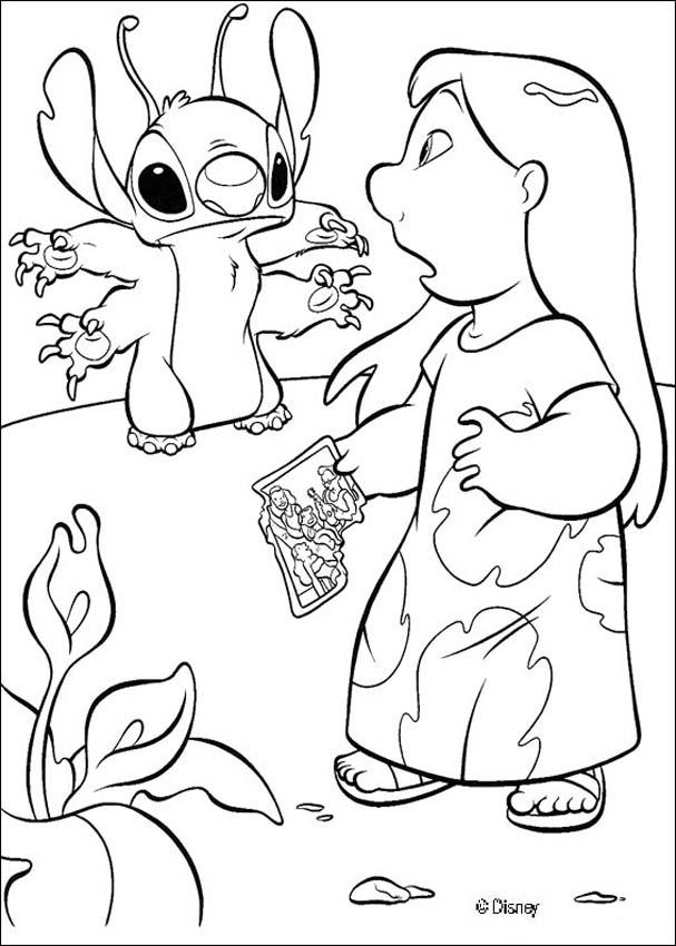 Lilo and the little blue alian stitch coloring pages