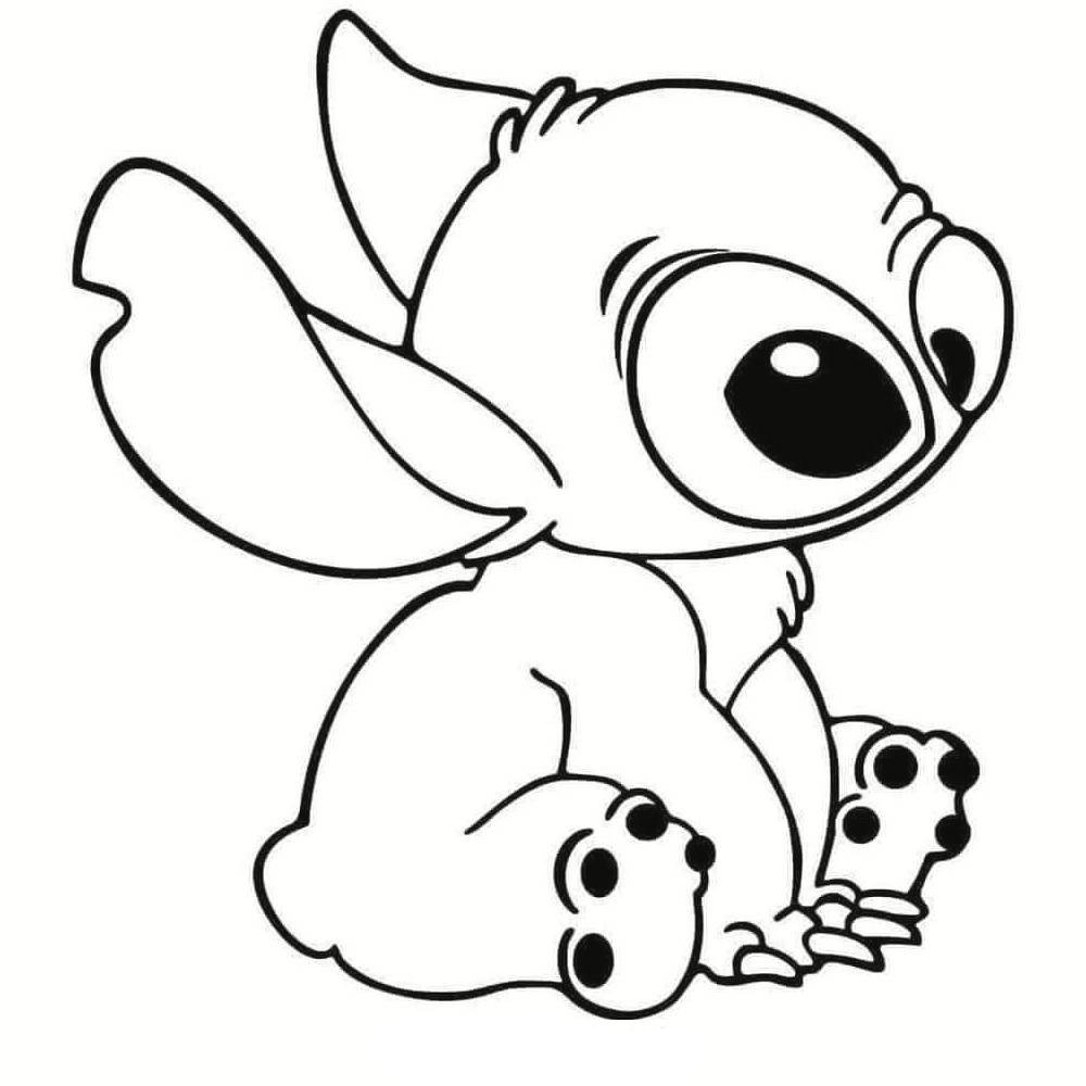 Adorable stitch coloring page