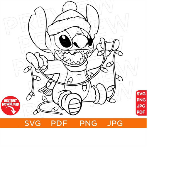 Stitch christmas svg stitch svg disneyland ears svg png cli