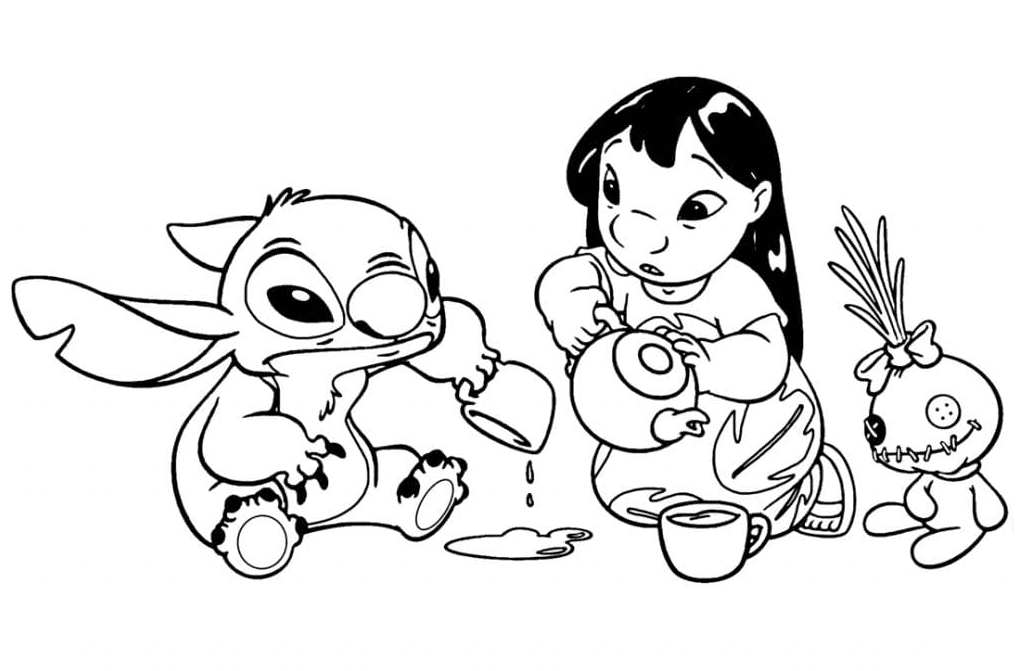 Lilo stitch coloring pages printable for free download