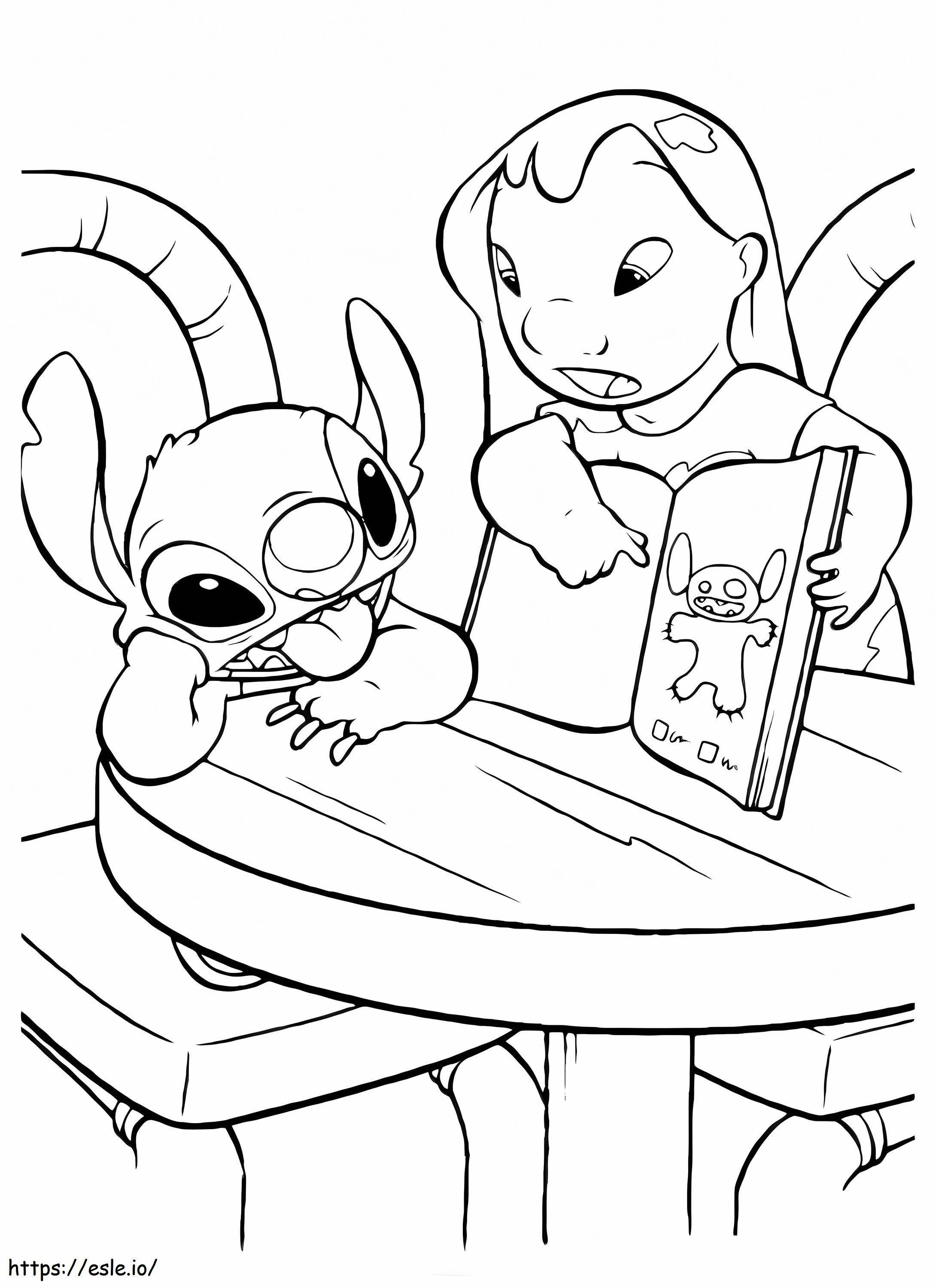 Cute lilo and stitch coloring page