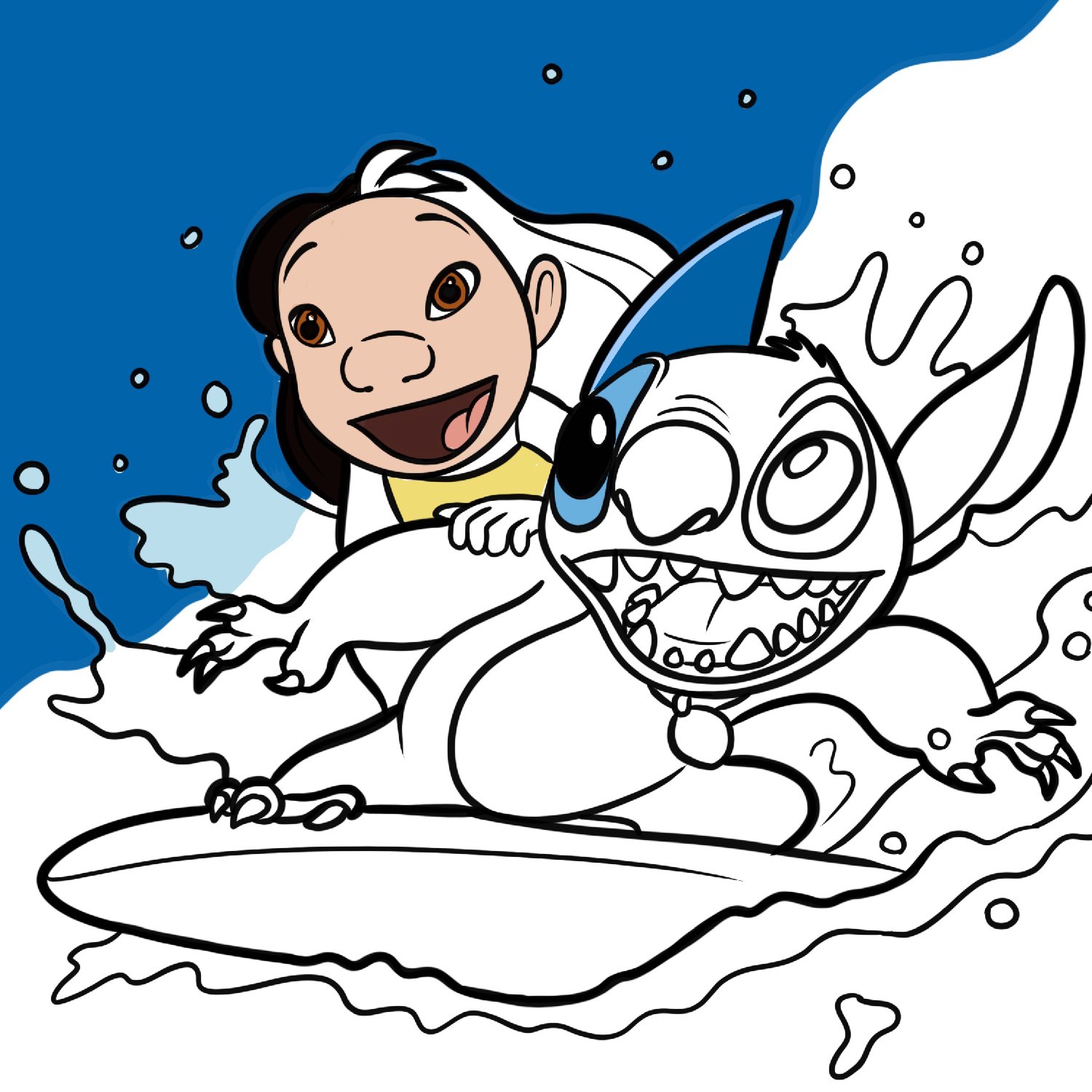 Lilo and stitch coloring page free printable